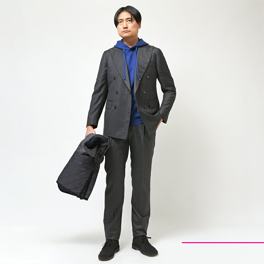 STILE LATINO スティレ ラティーノLEO ヴァージンウール サージ 1プリーツ ダブル6Bスーツ