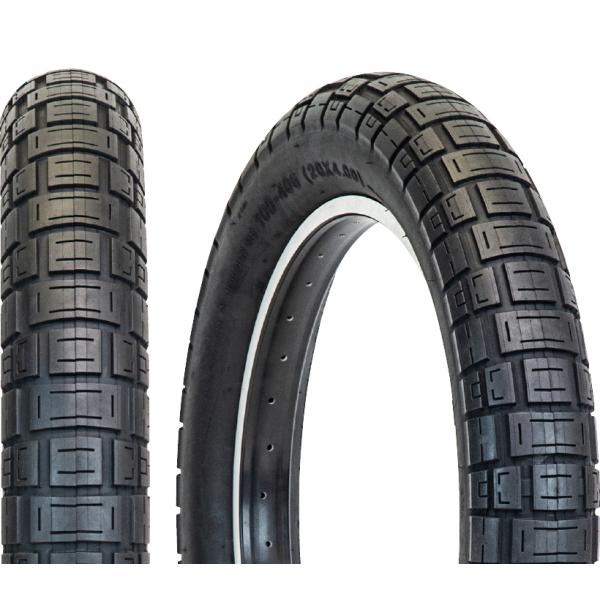 ユニークなスクエアパターンが特徴的なファットバイク用タイヤ。■商品説明 ・ユニークなスクエアパターンが特徴的なファットバイク用タイヤ ・スチールビード ・推奨空気圧：30PSI ・重量：1,670g ※タイヤは1本での販売です。 メーカー側の仕様変更等により掲載内容と一部異なる場合がございます。 ご注文の際はメーカーホームページ等をご確認頂けます様お願い申し上げます。 ※弊社から発送させて頂く商品は現行商品となります。 お使いのパソコンやスマートフォンなどの様々なモニターの種類等により画像のお色が実物と若干異なって見える場合がございます。 あらかじめご理解頂けますよう、お願い致します。