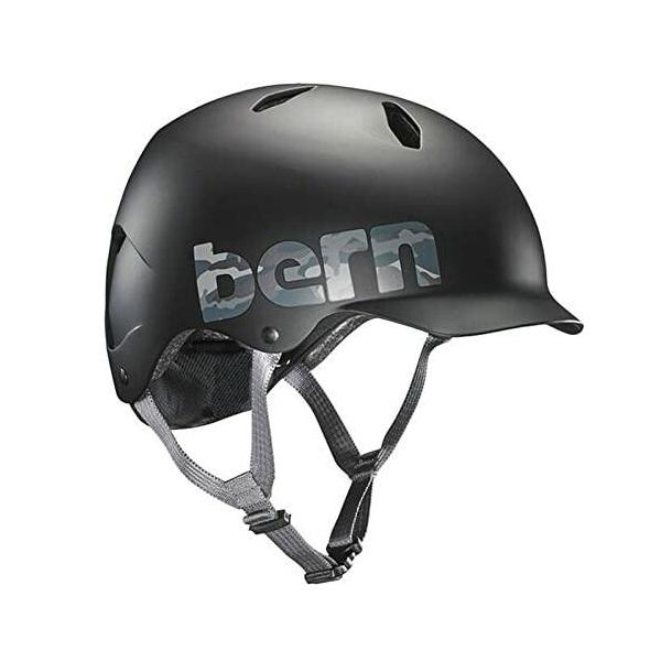 乐天商城 - bern バーン キッズ ヘルメット 自転車 BANDITO カモ ロゴ マット ブラック M/L