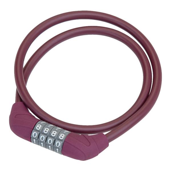 GIZA ギザ OS-5011 ダイヤル式 コンビネーションロック 8x600mm 軽量 コンパクト ケーブルロック レッド LKW33203(4.0)