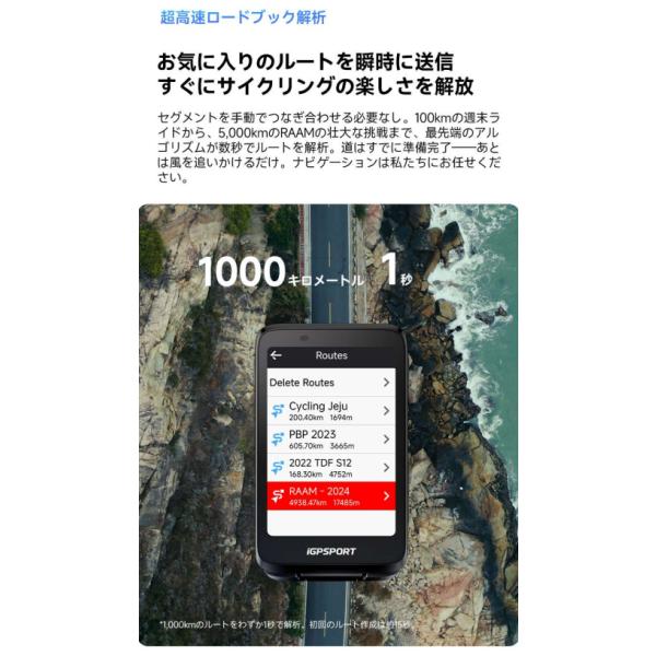 iGPSPORT ���������ԡ����ݡ��� ����ʥ� �������� Binavi �Х��ʥ� 3.5�����HD���å������꡼�� �֥�å� 14600810