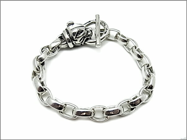 【B.W.L. ビルウォールレザー】ブレスレット/B528 Small Chain w/Dog Head Bracelet (#asmade)