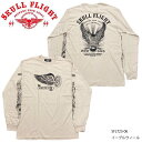 【SKULL FLIGHT/スカルフライト】ロングスリーブTシャツ/イーグルウィール：SFLT23-06★REALDEALSKULL FLIGHT/スカルフライト/CALIFORNIA LINE/カリフォルニアライン/ハーレー/バイカー/アメカジ/ロンT/長袖/秋冬