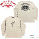 【SKULL FLIGHT/スカルフライト】ロングスリーブTシャツ/イーグルピストン：SFLT23-02★REALDEALSKULL FLIGHT/スカルフライト/CALIFORNIA LINE/カリフォルニアライン/ハーレー/バイカー/アメカジ/ロンT/長袖/秋冬