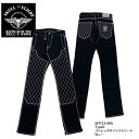 【SKULL FLIGHT スカルフライト】ボトム / SS PANTS TYPE6 ストレッチデニムタイトストレートキルティングダブルニーSFP23-006 REAL DEALSKULL FLIGHT/スカルフライト/CALIFORNIA LINE/カリフォルニアライン/ハーレー/バイカー/アメカジ