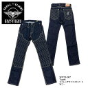 【SKULL FLIGHT スカルフライト】ボトム / SS PANTS TYPE6 ストレッチデニムタイトストレートキルティングダブルニーインディゴ SFP23-007 REAL DEALSKULL FLIGHT/スカルフライト/CALIFORNIA LINE/カリフォルニアライン/ハーレー/バイカー/アメカジ/ボトム/パンツ