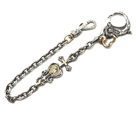 【galcia ガルシア】ウォレットチェーン/WCS-MS004SB CALAVERA WALLET CHAIN！REAL DEALgalcia/ガルシア/シルバー/ブラス/アクセサリ/カスタム/ホットロッド/メキシカン/ハーレー/バイカー