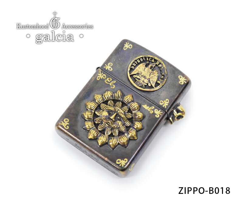 楽天REALDEAL【galcia/ガルシア】ZIPPO-B018★REAL DEALgalcia/ガルシア/シルバー/ブラス/アクセサリ/カスタム/ホットロッド/メキシカン/ハーレー/バイカー