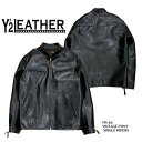 【Y'2 LEATHER/ワイツーレザー】レザージャケット/PR-64：VINTAGE HORSE LIGHT SINGLE RIDERS JACKET/ジャケット/レザージャケット/メンズジャケット/ライダースジャケット/シングルライダース/ブラック