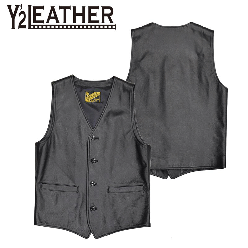 【Y'2 LEATHER/ワイツーレザー】ベスト/SVー02：STEER OIL VEST ★REAL DEALY'2　LEATHER/ワイツーレザー/Y2/ワイツー/ハーレー/バイカー/アメカジのサムネイル