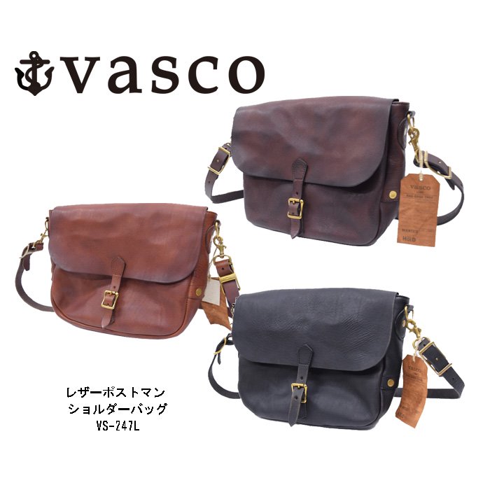 【VASCO/ヴァスコ】BAG/レザーポストマンショルダーバッグ VSー247L