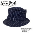 ySUGAR CANE/VK[P[znbg/SC02467 / WABASH STRIPE PORKPIE HAT /Lbv/Ynbg/YLbv