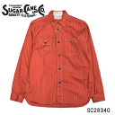 ySUGAR CANE/VK[P[z SC28340 FICTION ROMANCE8.5oz. RED WABASH STRIPE WORK SHIRT SC28340 REAL DEAL/Vc/Vc/YVc/XgCv