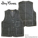 Dry Bones/hC{[Y/xXg/ubNVu[[NxXg/Black Chambray Work Vest /DV-121REAL DEAL/xXg/AJW/re[W/ubNVu[