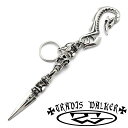 【TRAVIS WALKER トラヴィスワーカー】キーチェーン:KC020/DRAGON HOOK WITH CROSS SKULL LINK AND DAGG...