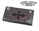 TRAVIS WALKER/gBX[J[zOEHbg / 4W01-5FTRIBAL CROSS WALLET - WITH BLACK STINGRAY INLAY RED TRIM