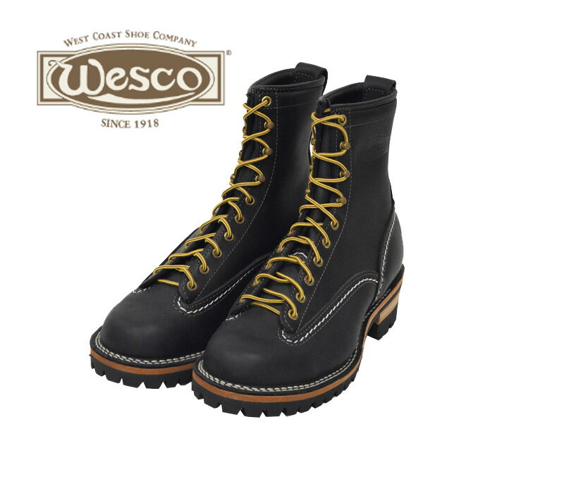 【Wesco/ウエスコ】ブーツ / JOB MASTER：Lace To Toe :ブラック 8ハイト #100ソール#100ソール ★REAL DEAL