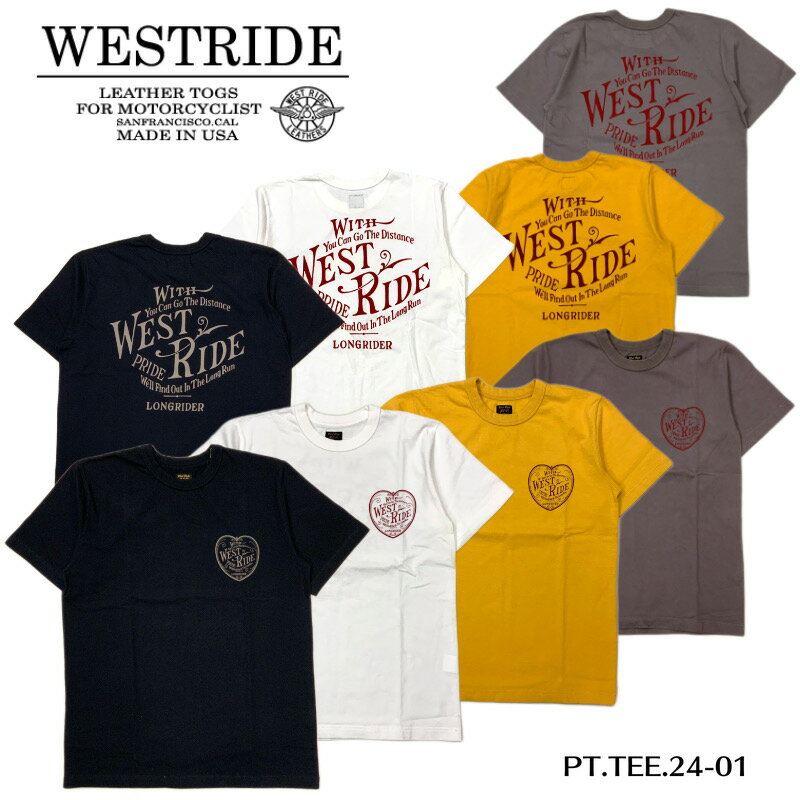 【WEST RIDE/ウエストライド】Tシャツ/PT.TEE.24-01★REALDEALWESTRIDE/ウエストライド/新潟/MADE IN NIIGATA/ハーレー/バイカー/アメカジ/モーターサイクル/レーシングダウン