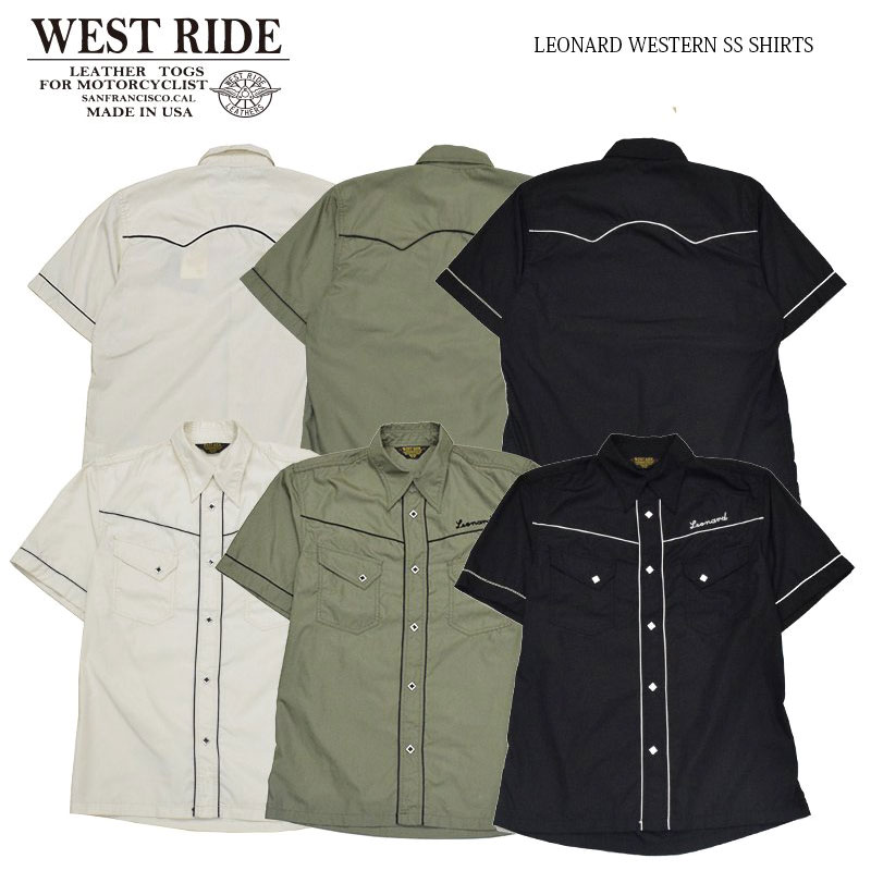 【WEST RIDE/ウエストライド】半袖シャツ/LEONARD WESTERN SS SHIRTS★REALDEALWESTRIDE/ウエストライド/新潟/MADE IN NIIGATA/ハーレー/バイカー/アメカジ/モーターサイクル/レーシングダウンのサムネイル