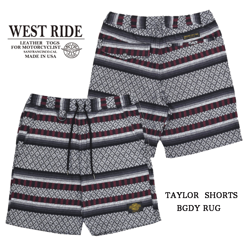 【WESTRIDE/ウエストライド】ショーツ/TAYLOR SHORTS BGDY RUG WR-MB1811 ★REAL DEALWESTRIDE/ウエストライド/新潟/MADE IN NIIGATA/ハーレー/バイカー/アメカジ/モーターサイクル/レーシングダウン