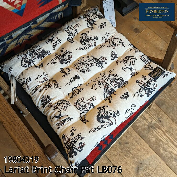 樂天商城 - PENDLETON (ペンドルトン) Lariat Print Chair Pat LB076 #19804319 チェアパッド チェアーパッド クッション 座布団 椅子用 インテリア ネイティブ柄 カウボーイ 午年 投げ縄 ダイニングチェア アウトドアチェア ベンチ 車内用 [610s]