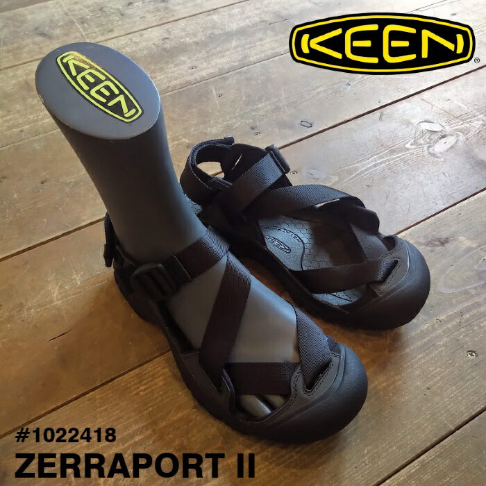 【P10倍】 KEEN キーン メンズ サンダル ZERRAPORT II #1022418 カラー:Black/Black ゼラポート ツー ストラップサンダル トゥ・プロテクション[53624ss]