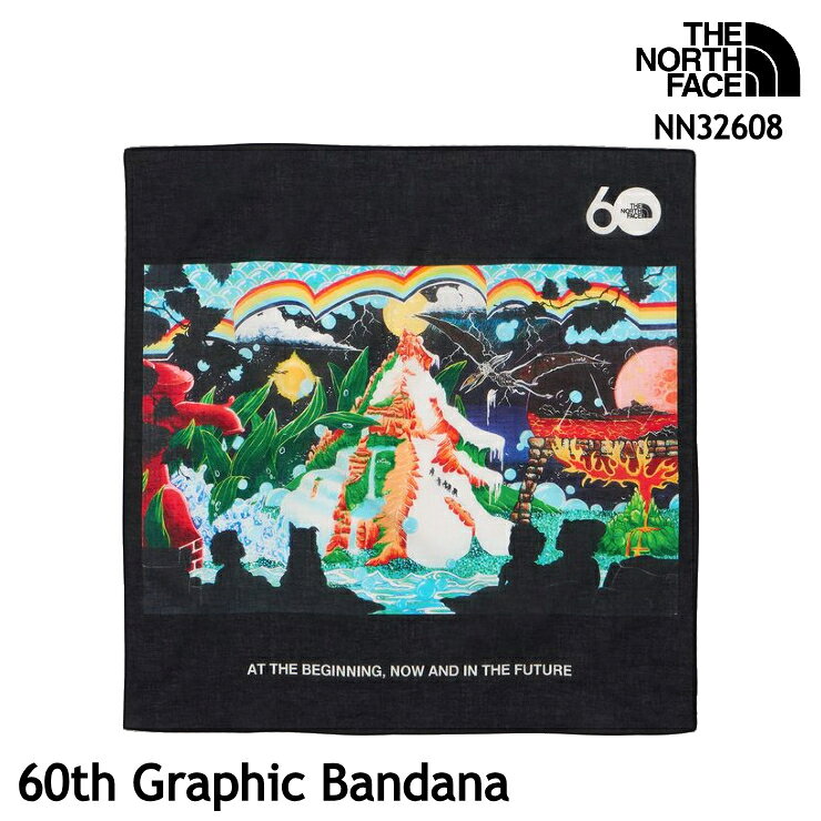 ザ・ノース・フェイス バンダナ NN32608 60th Graphic Bandana 60周年記念 限定 綿...