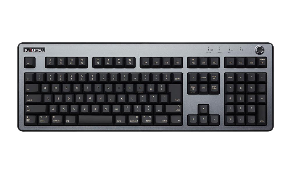 REALFORCE/R3/キーボード/R3HE11/ワイヤレス/Bluetooth/USB/東プレ/ハイブリッドモデル/フルキーボード/静音/ダークシルバー&ブラック/Mac配列/日本語配列