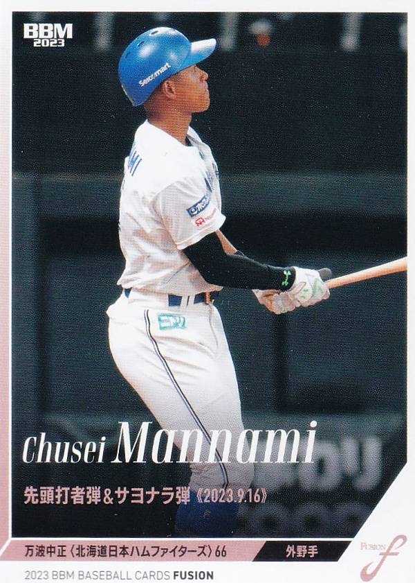 BBM ベースボールカード 91 万波中正 北海道日本ハムファイターズ (レギュラーカード/記録の殿堂) FUSION 2023
