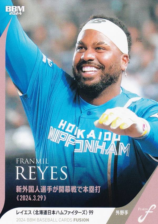BBM ベースボールカード 07 レイエス 北海道日本ハムファイターズ (レギュラーカード/記録の殿堂) 2024 FUSION