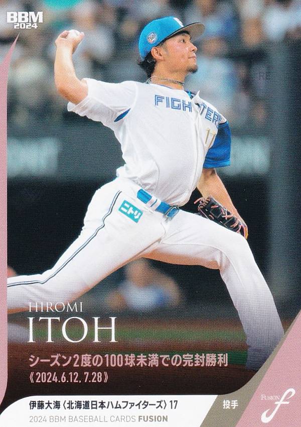 BBM ベースボールカード 64 伊藤大海 北海道日本ハムファイターズ (レギュラーカード/記録の殿堂) 2024 FUSION