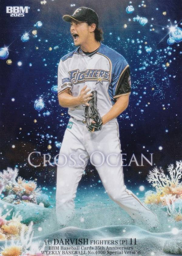 BBM ベースボールカード CO18 ダルビッシュ有 北海道日本ハムファイターズ (インサートカード/CROSS OCEAN) 35周年＆週刊ベースボール4000号記念 スペシャルバージョン