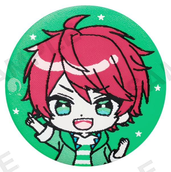 【じゃぱぱ】カラフルピーチ 刺繍缶バッジ