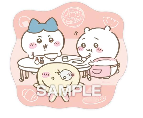 【ちいかわ＆ハチワレ＆うさぎ(食卓)】 ちいかわ おおきな ダイカットステッカー ガムつき