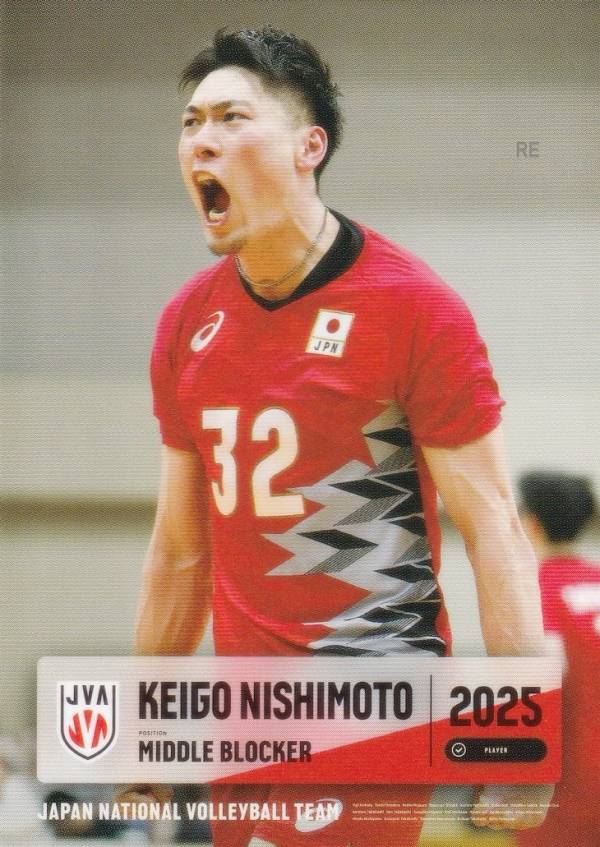 【RG58 西本 圭吾 (レギュラーカード) 】 バレーボール男子日本代表2025 トレーディングカード