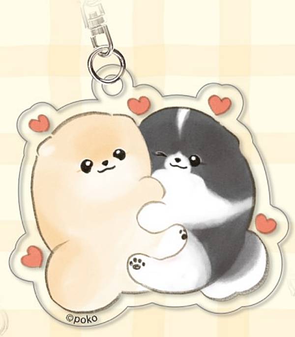 【おともだちとハグ】ふわふわポメのぽぽち アクリルキーホルダー