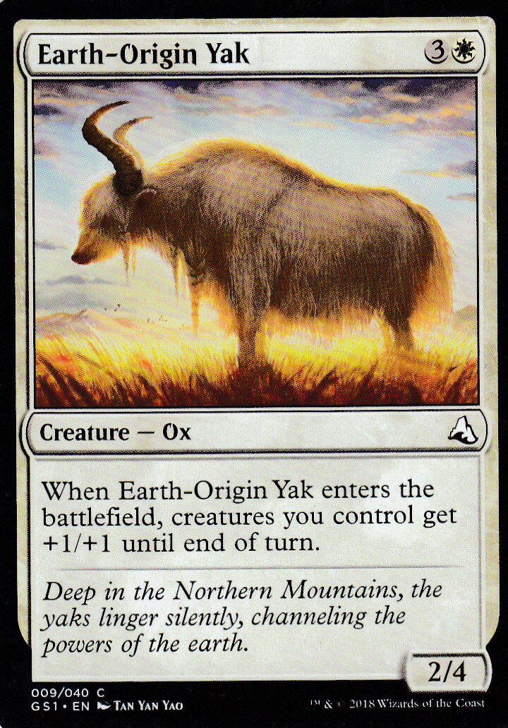 マジック・ザ・ギャザリング MTG GS1 EN 009 Earth-Origin Yak(英語版コモン) Jiang Yanggu & Mu Yanling