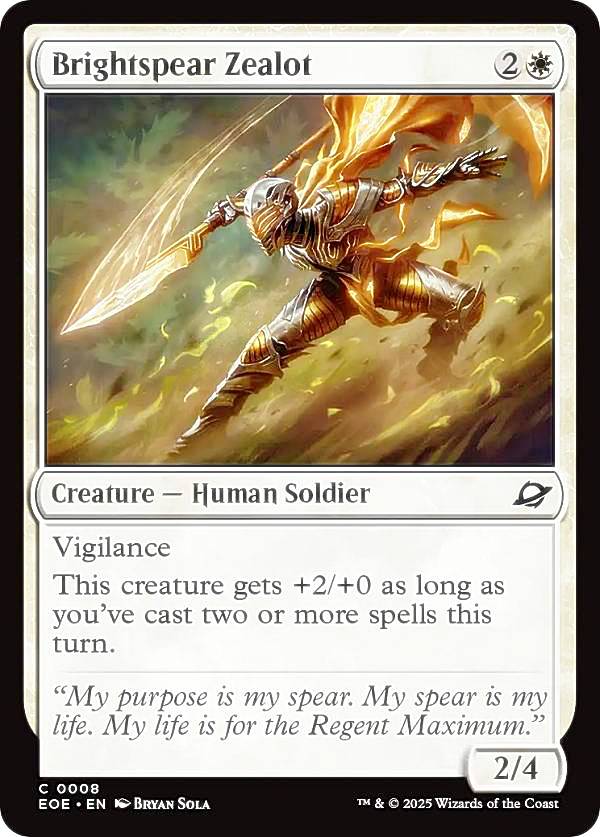 マジックザギャザリング EOE EN 0008 光槍の盲信者 (英語版 コモン) 久遠の終端 (MTG)