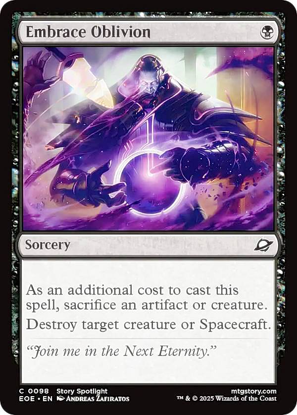 マジックザギャザリング EOE EN 0098 忘却の受容 (英語版 コモン) 久遠の終端 (MTG)