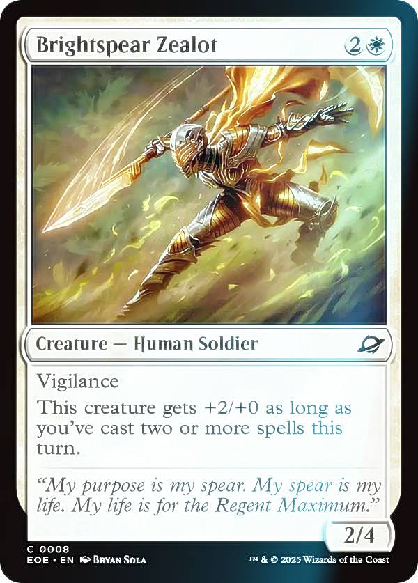 【FOIL】マジックザギャザリング EOE EN 0008 光槍の盲信者 (英語版 コモン) 久遠の終端 (MTG)