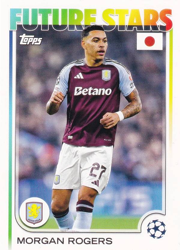 UEFA サッカーカード 38 Morgan Rogers Aston Villa (ベースカード) 2025 Topps Japan Edition