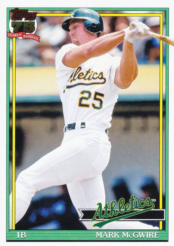 MLB ベースボールカード T91-44 Mark McGwire オークランド・アスレチックス (INSERT/1991 TOPPS BASEBALL) 2026 Topps Series 1