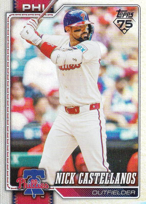 Collectible Card Game - 【レインボーフォイル】MLB ベースボールカード 17 Nick Castellanos フィラデルフィア・フィリーズ (BASE/BASE SET) 2026 Topps Series 1