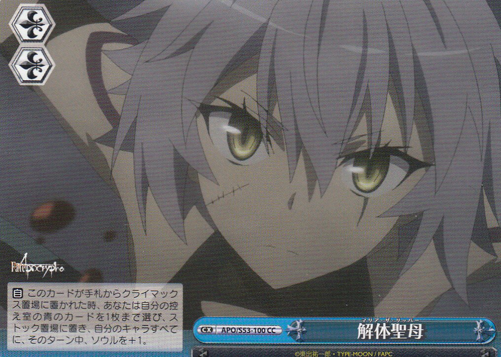 ヴァイスシュヴァルツ APO/S53-100 解体聖母(CC) ブースターパック Fate/Apocrypha