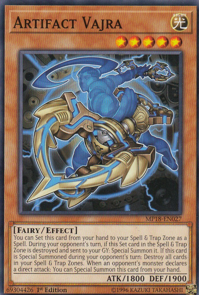 遊戯王 MP18-EN027 アーティファクト−ヴァジュラ Artifact Vajra (英語版 1st Edition ノーマル) 2018 MEGA-Tins