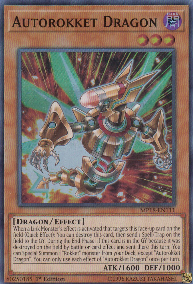 遊戯王 MP18-EN111 オートヴァレット・ドラゴン Autorokket Dragon (英語版 1st Edition スーパーレア) 2018 MEGA-Tins