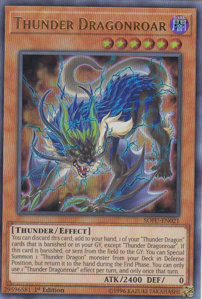 遊戯王 SOFU-EN021 雷獣龍−サンダー・ドラゴン Thunder Dragonroar (英語版 1st Edition ウルトラレア) Soul Fusion Pack