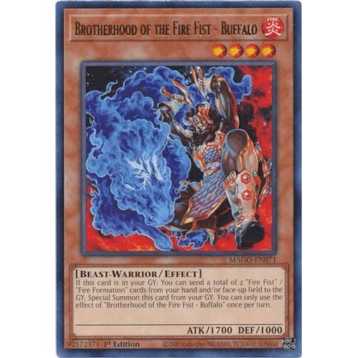 遊戯王 MAGO-EN071 殺炎星−ブルキ Brotherhood of the Fire Fist - Buffalo (英語版 1st Edition レア) Maximum Gold