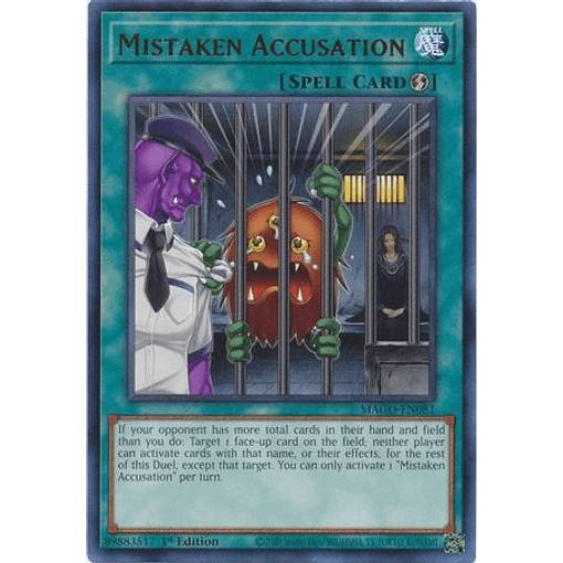 遊戯王 MAGO-EN081 濡れ衣 Mistaken Accusation (英語版 1st Edition レア) Maximum Gold