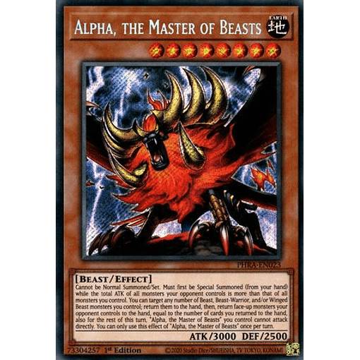 遊戯王 PHRA-EN023 獣王アルファ Alpha, the Master of Beasts (英語版 1st Edition シークレットレア) Phantom Rage